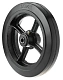 Большегрузное чугунное колесо без крепления 250 мм (черная резина, роликоподшипник) - D 85